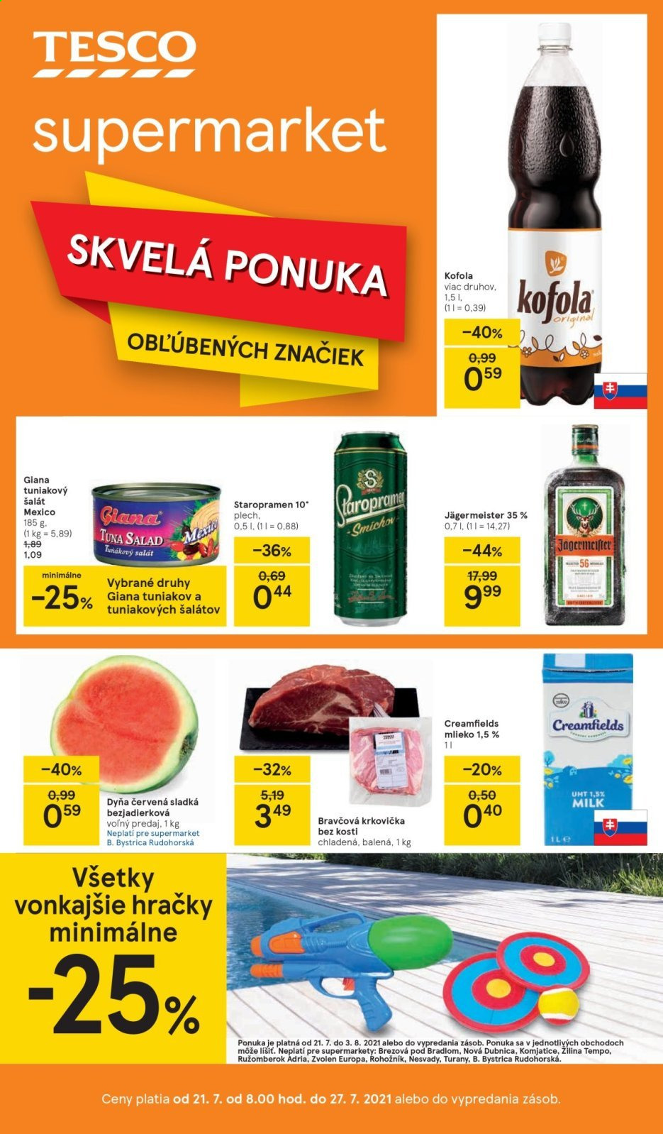 Leták TESCO supermarket - 21.7.2021 - 27.7.2021.