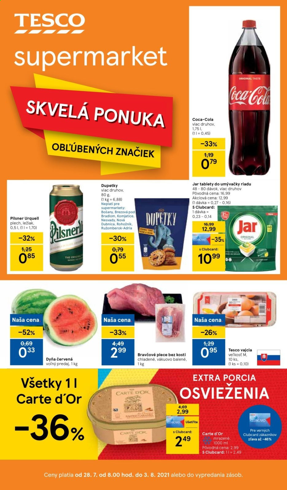 Leták TESCO supermarket - 28.7.2021 - 3.8.2021.