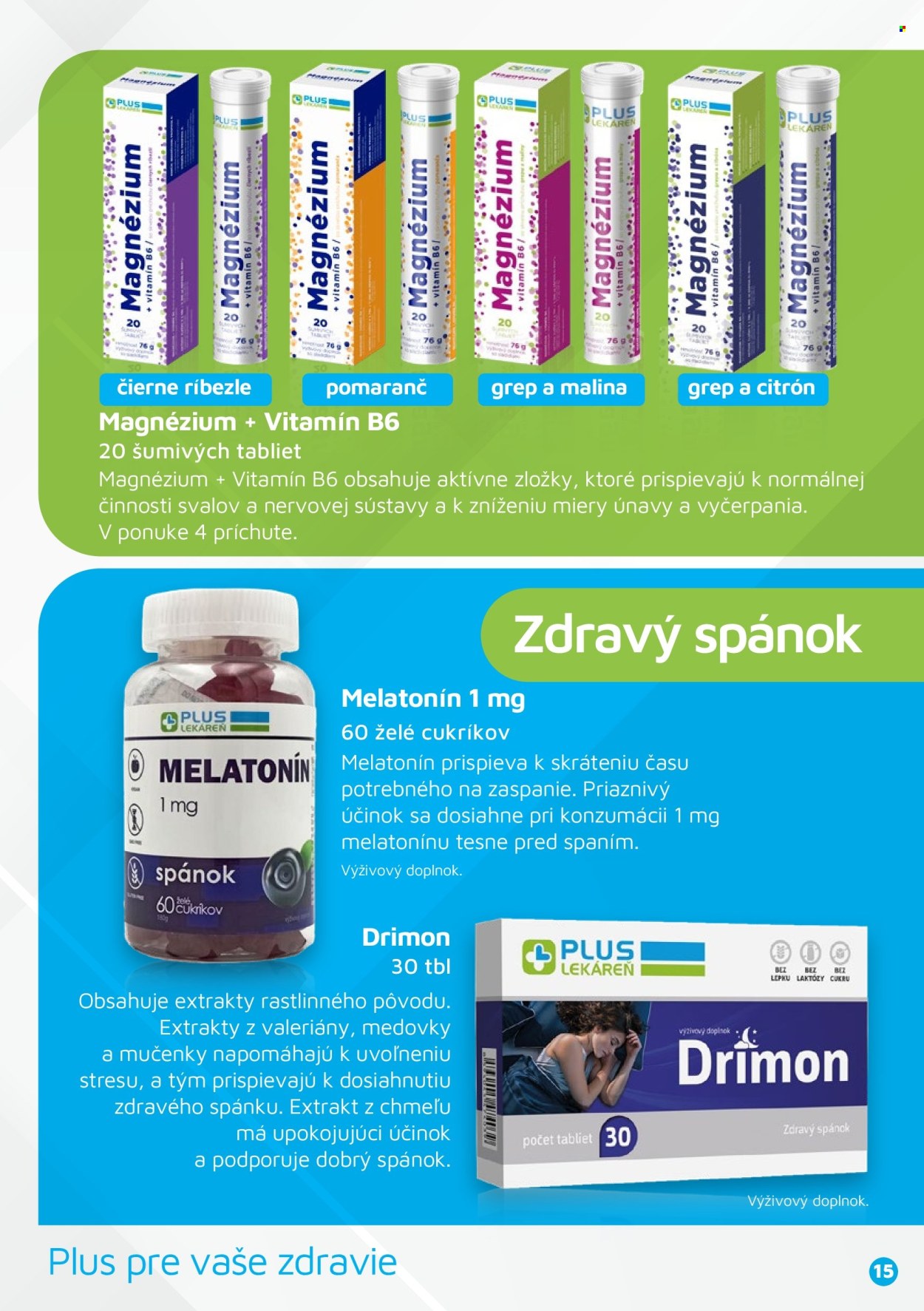 Leták Plus lekáreň.