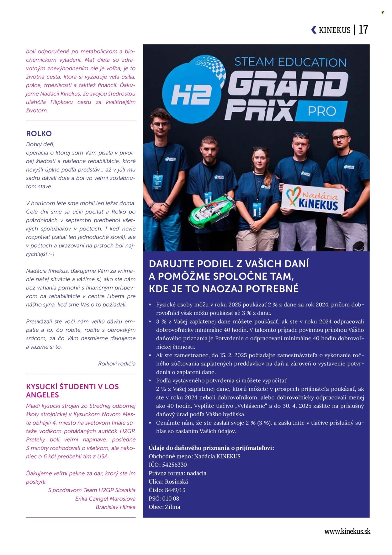 Leták Kinekus.