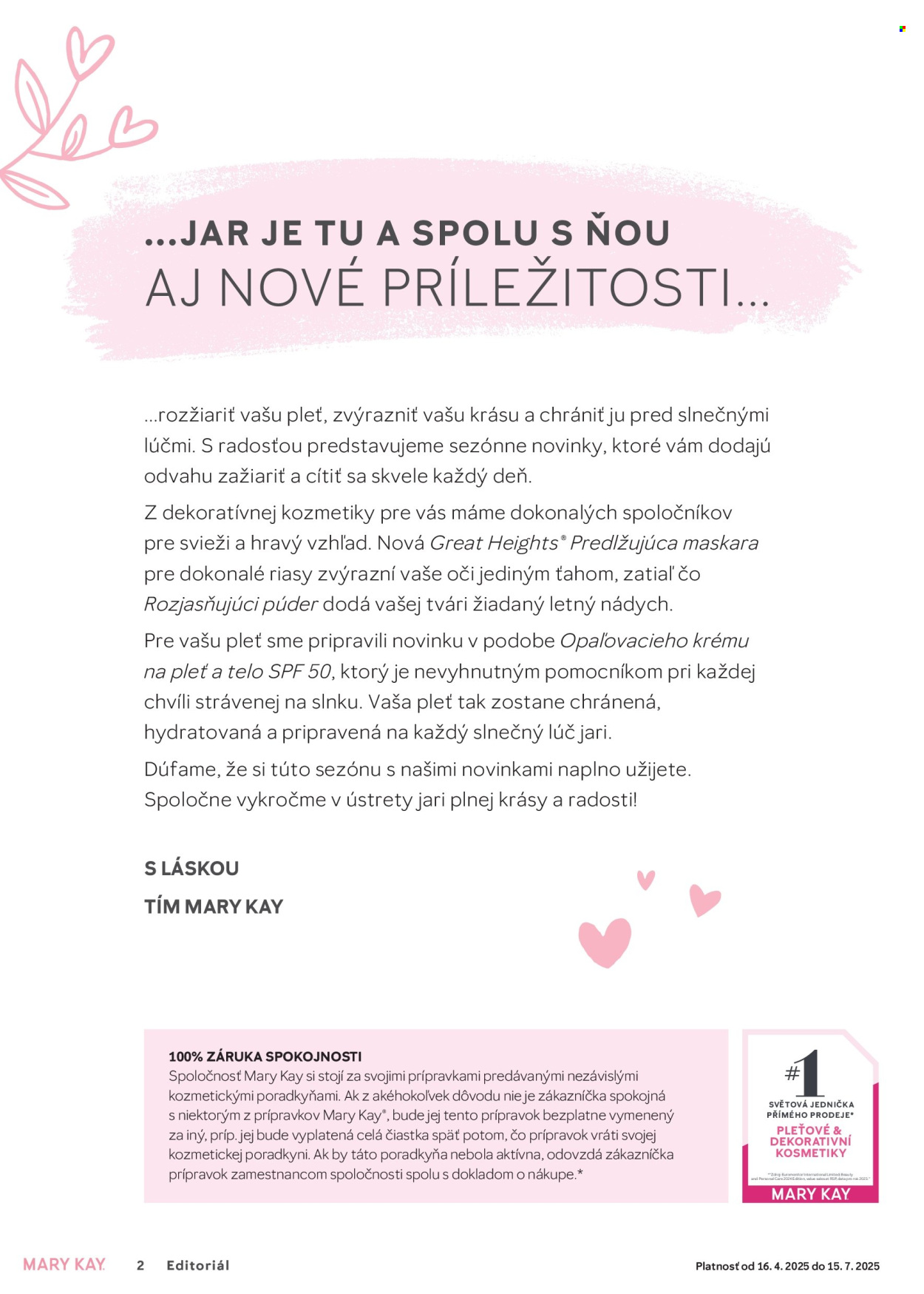 Leták Mary Kay.