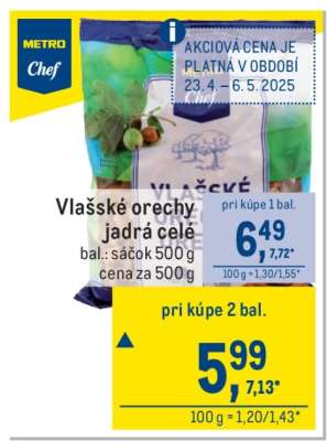 Vlašské orechy jadrá celé