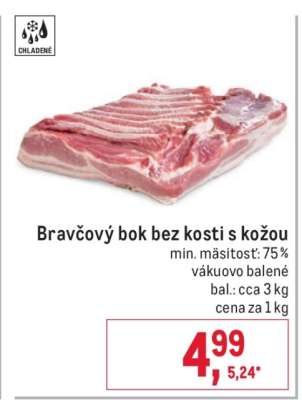 Bravčový bok bez kosti s kožou
