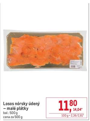 Losos nórsky údený – malé plátky