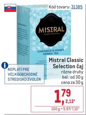 Mistral Classic Selection čaj