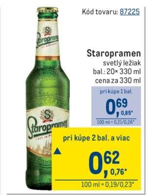 Staropramen svetlý ležiak