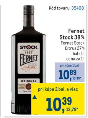 Fernet Stock 38 %