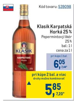 Klasik Karpatská Horká 25 %