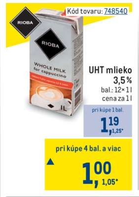 UHT mlieko 3,5 %