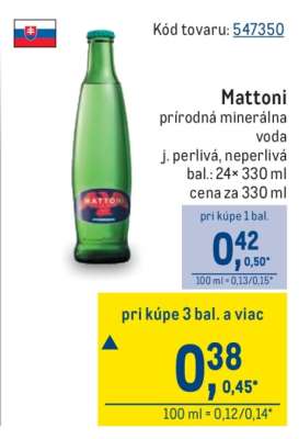 Mattoni prírodná minerálna voda