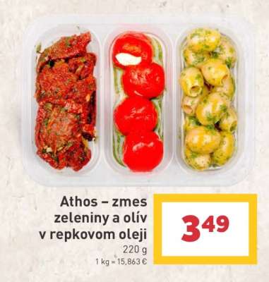 Athos – zmes zeleniny a olív v repkovom oleji