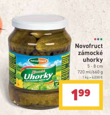 NOVOFRUCT ZÁMOCKÉ UHORKY