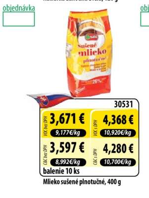 Mlieko sušené plnotučné, 400 g