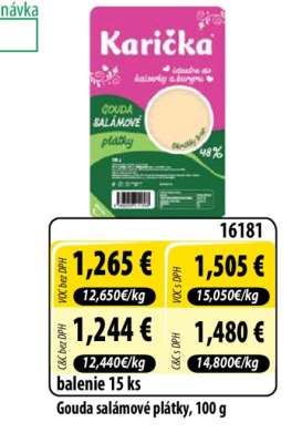Gouda salámové plátky, 100 g