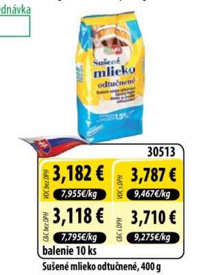 Sušené mlieko odtučnené, 400 g