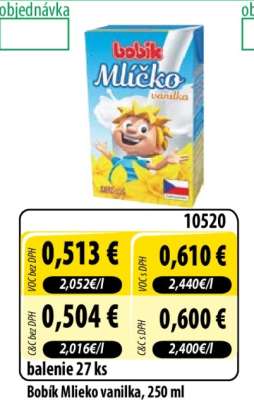 Bobík Mlieko vanilka