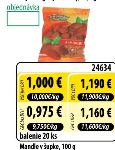 Mandle v šupke, 100 g