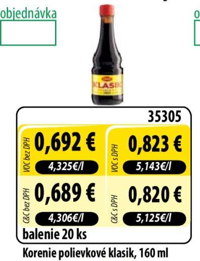 Korenie polievkové Klasik, 160 ml