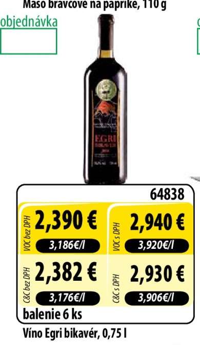 Víno Egri Bikavér, 0,75 l