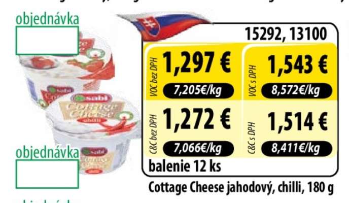 Cottage Cheese jahodový, chilli, 180 g