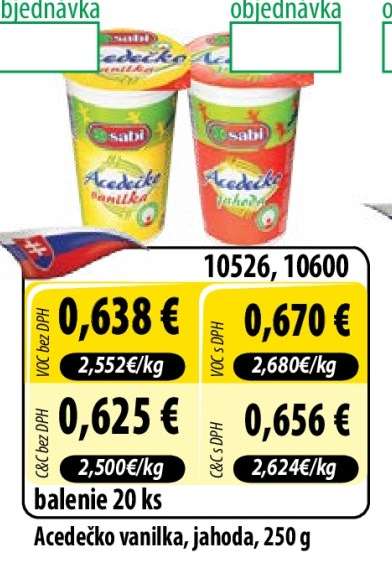 Acedečko vanilka, jahoda, 250 g