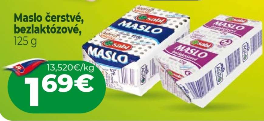 Maslo čerstvé, bezlaktózové, 125 g