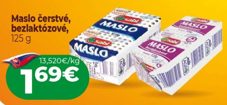 Maslo čerstvé, bezlaktózové, 125 g