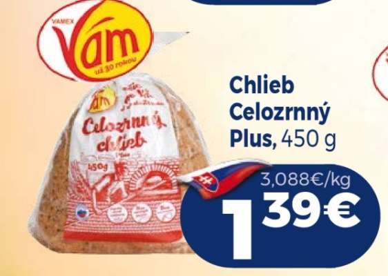 Chlieb Celozrnný Plus, 450 g