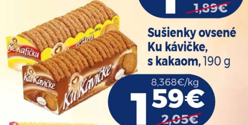 Sušienky ovsené Ku kávičke, s kakaom