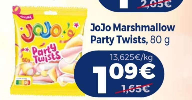 Jojo marshmallow party twists, 80 g