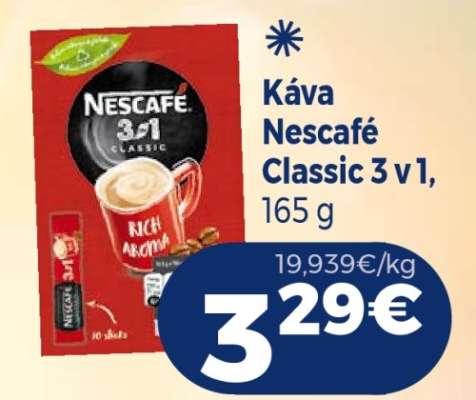 Káva Nescafé Classic 3 v 1, 165 g