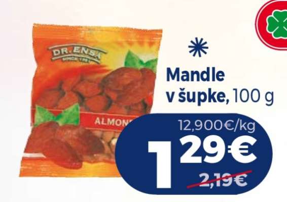 Mandle v šupke, 100 g