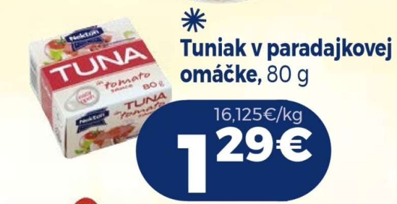 Tuniak v paradajkovej omáčke, 80 g