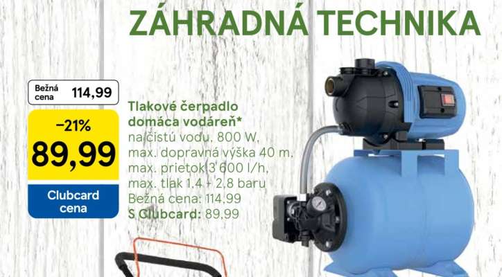 Tlakové čerpadlo domáca vodáreň