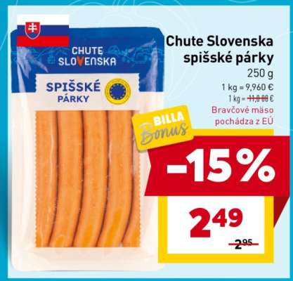 Chute Slovenska Spišské párky