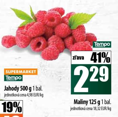 Maliny 125 g