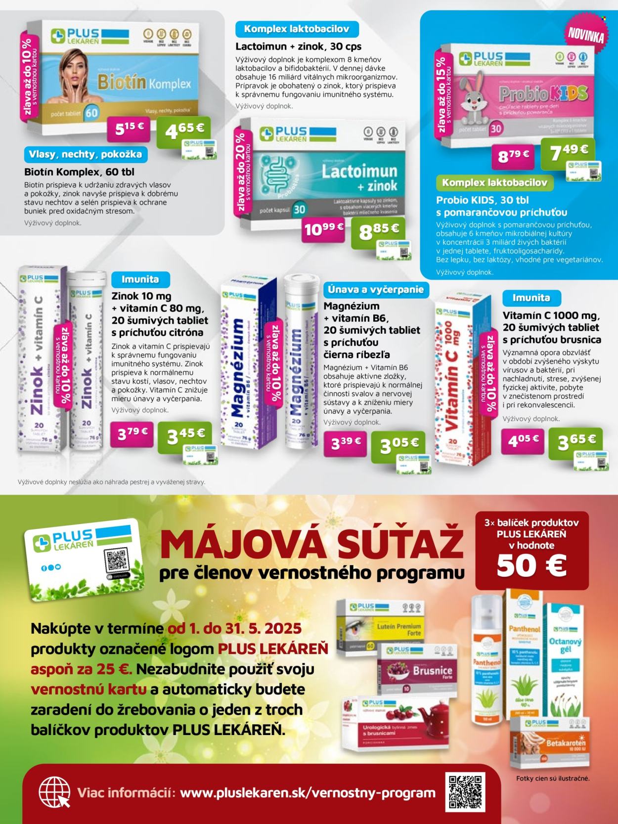 Leták Plus lekáreň - 1.5.2025 - 31.5.2025.