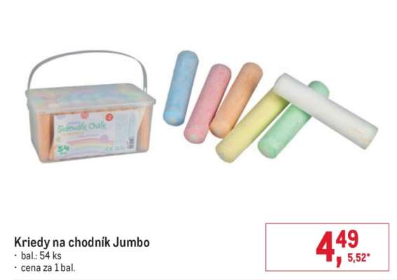 Kriedy na chodník Jumbo