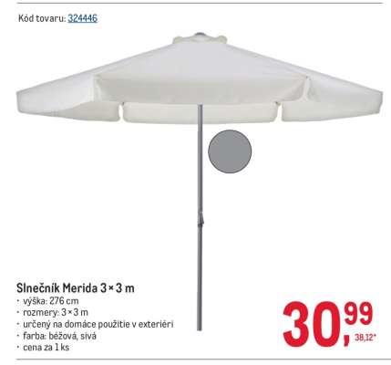Slnečník Merida 3 × 3 m