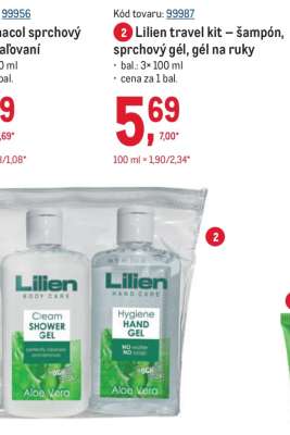 Lilien travel kit – šampón, sprchový gél, gél na ruky