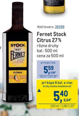 Fernet Stock Citrus 27 %