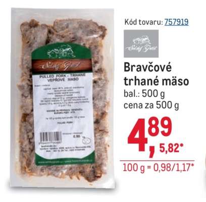 Bravčové trhané mäso