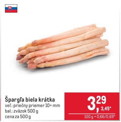 Špargľa biela krátka