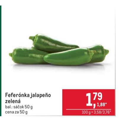 Feferónka jalapeño zelená