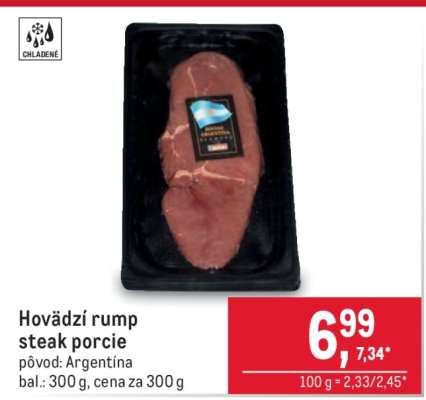 Hovädzí rump steak porcie