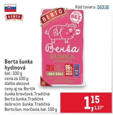 Berta šunka hydinová