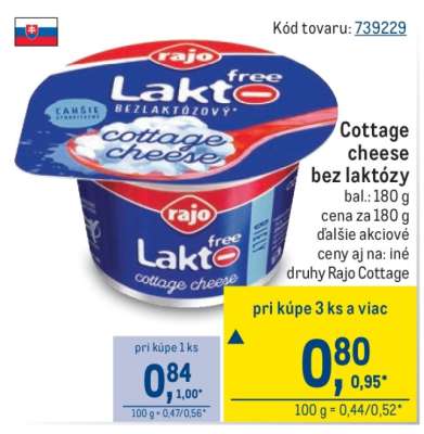 Cottage cheese bez laktózy