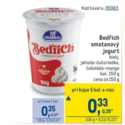 Bedřich smotanový jogurt