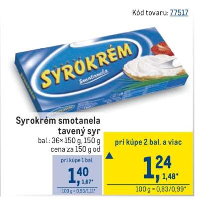 SYROKRÉM SMOTANELA Tavený syr