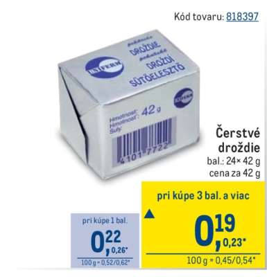 Čerstvé droždie